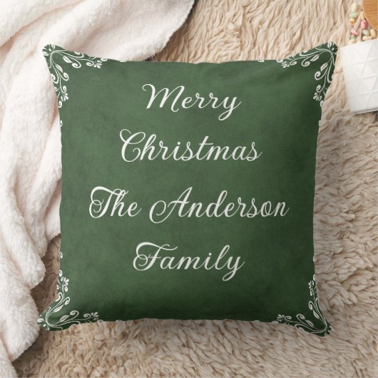  Christmas Patchwork Personalized Family Name クッション (ブランケット)