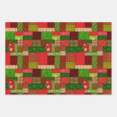 Christmas Patchwork Quilt Wrapping Paper Sheets  ラッピングペーパーシート (正面2)