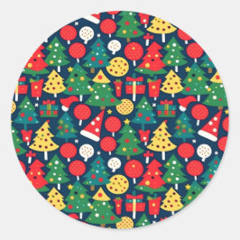Christmas Pattern 1 - Sticker ラウンドシール