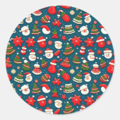 Christmas Pattern 4 - Sticker ラウンドシール (正面)