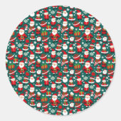 Christmas Pattern 6 - Sticker ラウンドシール (正面)
