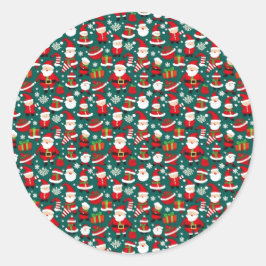 Christmas Pattern 6 - Sticker ラウンドシール