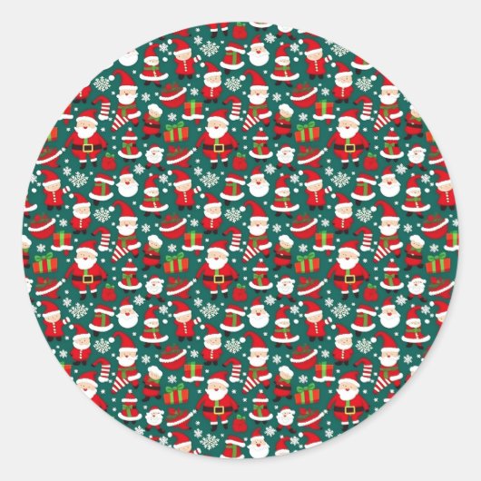 Christmas Pattern 6 - Sticker ラウンドシール (正面)