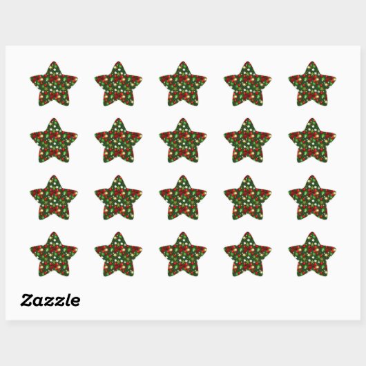 Christmas Pattern 8 - Sticker 星シール (シート)