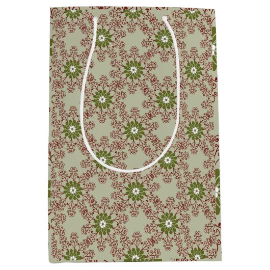 Christmas pattern backgrounds seamless surface pat ミディアムペーパーバッグ (正面)