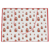 Christmas pattern - Cute red fox seamless pattern ラージペーパーバッグ (正面)