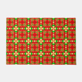 Christmas Pattern Gold, Red and Green, ドアマット (正面)