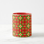 Christmas Pattern Gold, Red and Green, マグカップ (中央)