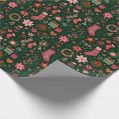 Christmas Pattern Green ラッピングペーパー (角)