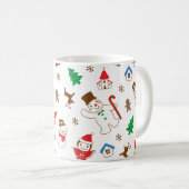 Christmas pattern icon santa tree happy gift Mug コーヒーマグカップ (正面右)