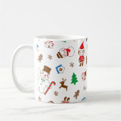 Christmas pattern icon santa tree happy gift Mug コーヒーマグカップ (左)