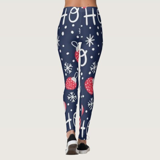 Christmas Pattern Seamless Background Leggings レギンス (裏面)
