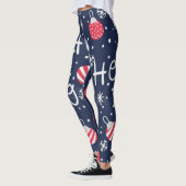 Christmas Pattern Seamless Background Leggings レギンス (左)