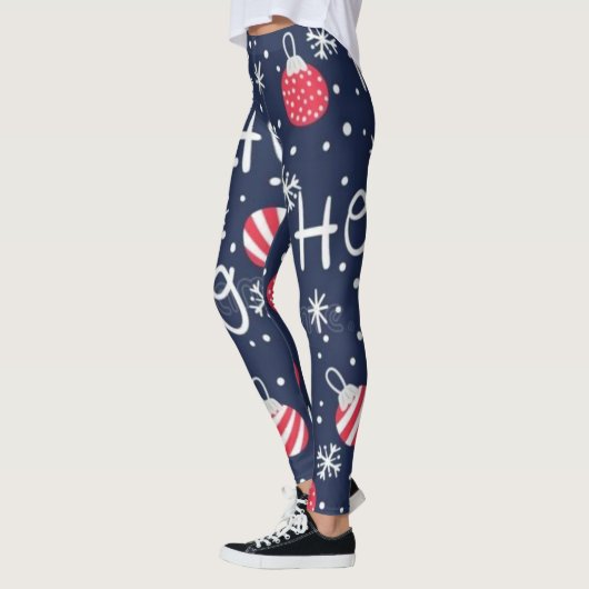 Christmas Pattern Seamless Background Leggings レギンス (左)