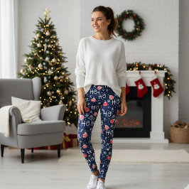 Christmas Pattern Seamless Background Leggings レギンス