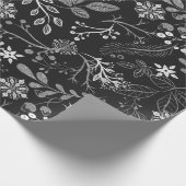 Christmas Pattern Silver White Wrapping Paper ラッピングペーパー (角)