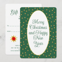 Christmas Pattern - Stars Shower Green Gold