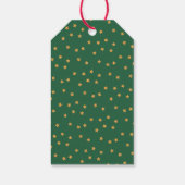 Christmas Pattern - Stars Shower Green Gold ギフトタグ (裏面)