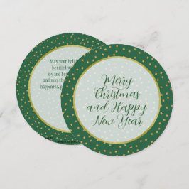 Christmas Pattern - Stars Shower Green Gold シーズンカード