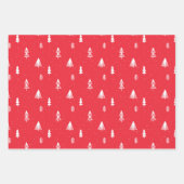 Christmas pattern text Red set Wrapping Paper ラッピングペーパーシート (正面3)