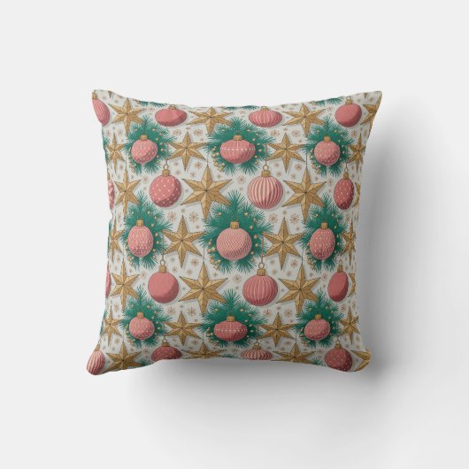 Christmas Pattern Throw Pillow クッション (裏面)