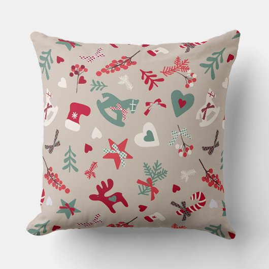 Christmas Pattern Tree Sparkle クッション (正面)