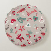 Christmas Pattern Tree Sparkle ラウンドクッション (裏面)