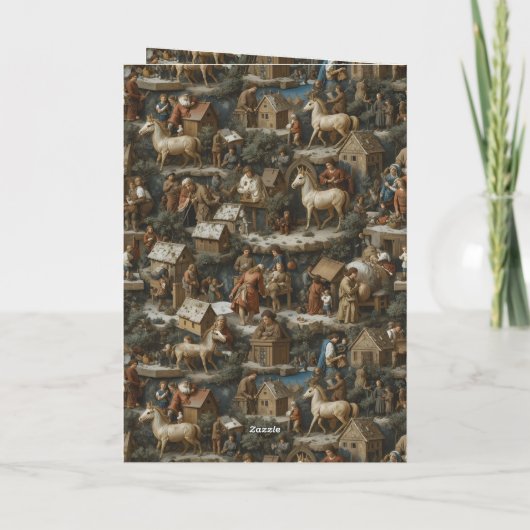 Christmas Pattern Vintage Art シーズンカード (裏面)