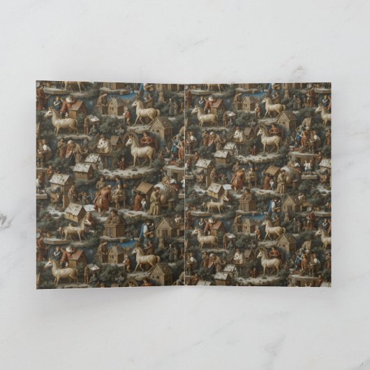 Christmas Pattern Vintage Art シーズンカード (内部)