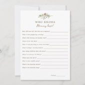 Christmas Pattern Who Knows Mommy Best Game Card 招待状 (正面)