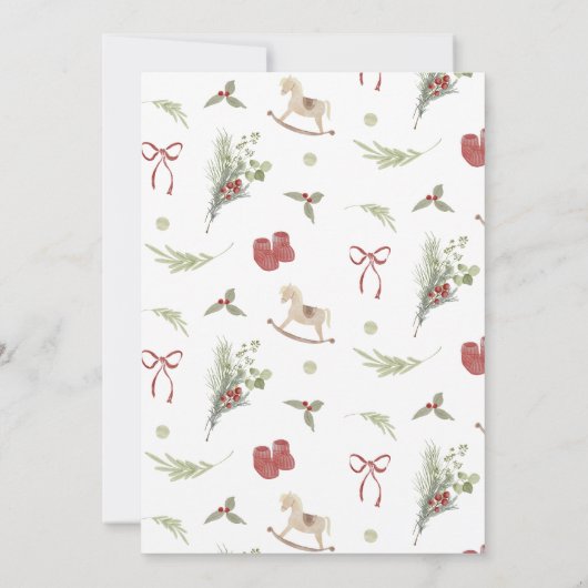 Christmas Pattern Who Knows Mommy Best Game Card 招待状 (裏面)