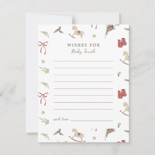 Christmas Pattern Wishes For Baby Card 招待状 (正面)