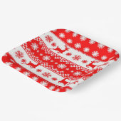 Christmas Pattern with Reindeer and Snowflakes ペーパープレート (傾斜あり)