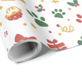 Christmas Paw Prints & Gifts Wrapping Paper ラッピングペーパー (ロールコーナー)