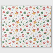 Christmas Paw Prints & Gifts Wrapping Paper ラッピングペーパー (フラット)