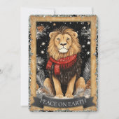 Christmas Peace on Earth Lion Family Photo シーズンカード (正面)