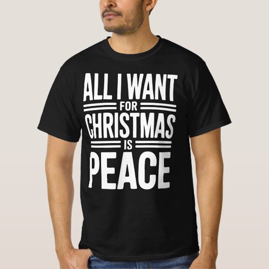 Christmas Peace Quote Tシャツ (正面)