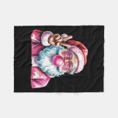 Christmas Peace Sign Hand Santa Claus Nk Bubble Gu フリースブランケット (正面(横))