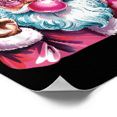 Christmas Peace Sign Hand Santa Claus Nk Bubble Gu ポスター (角)