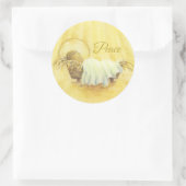 Christmas Peace Stickers Jesus in Manger ラウンドシール (バッグ)
