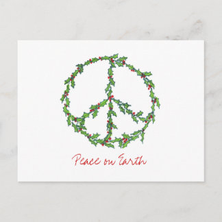 Christmas Peace Wreath, Peace on Earth Postcard シーズンポストカード