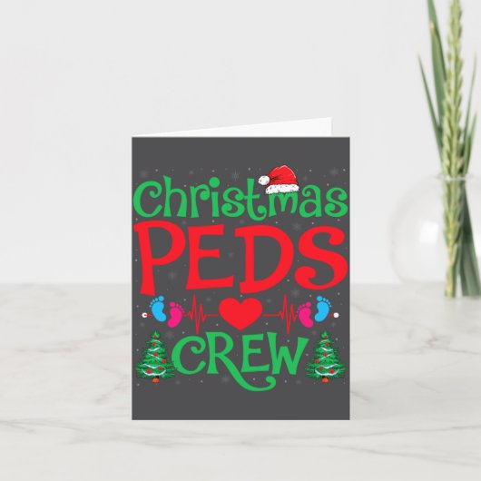 Christmas Peds Crew Santa Hat Xmas Tree Pediatric  カード (正面)