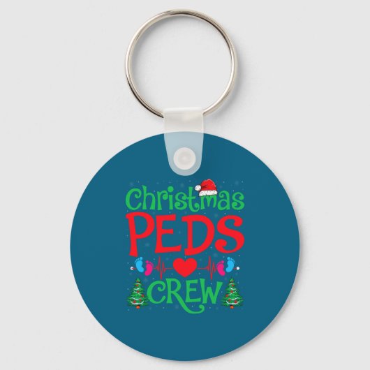 Christmas Peds Crew Santa Hat Xmas Tree Pediatric  キーホルダー (正面)