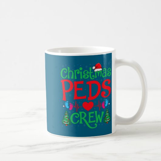 Christmas Peds Crew Santa Hat Xmas Tree Pediatric  コーヒーマグカップ (右)