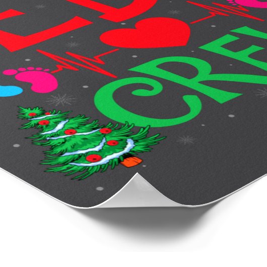 Christmas Peds Crew Santa Hat Xmas Tree Pediatric ポスター (角)