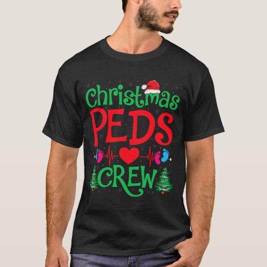 Christmas Peds Crew Santa Hat Xmas Tree Pediatric  Tシャツ (正面)
