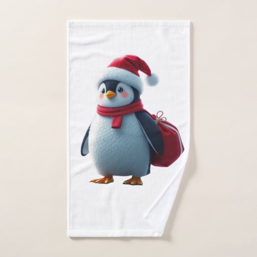 Christmas penguin バスタオルセット (ハンドタオル)