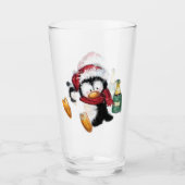 Christmas Penguin Funny Glass タンブラーグラス (正面)