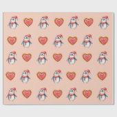 Christmas Penguin Gift Wrapping Paper ラッピングペーパー (フラット)