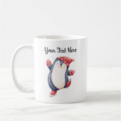 Christmas Penguin Mug with Custom Text コーヒーマグカップ (左)